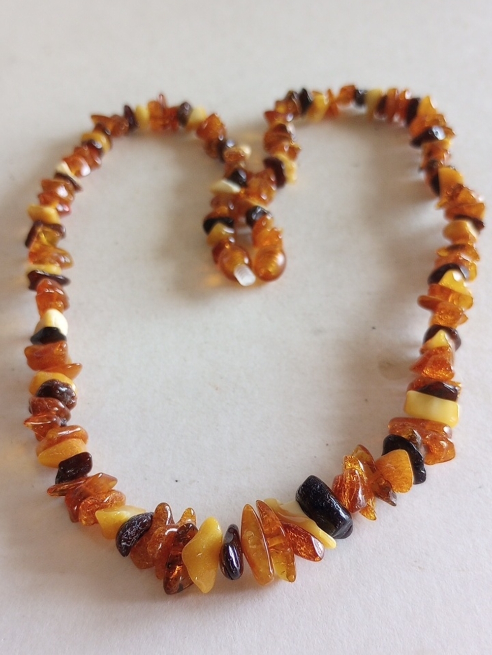 Amber Chip Necklace - Multi-Tone Amber Jewelry